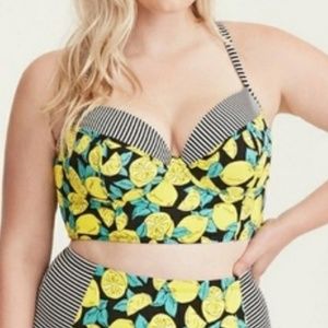 Torrid 2 2x Lemon swim top bikini swimsuit